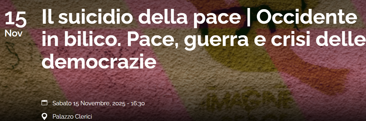 Il suicidio della pace | Occidente in bilico. Pace, guerra e crisi delle democrazie